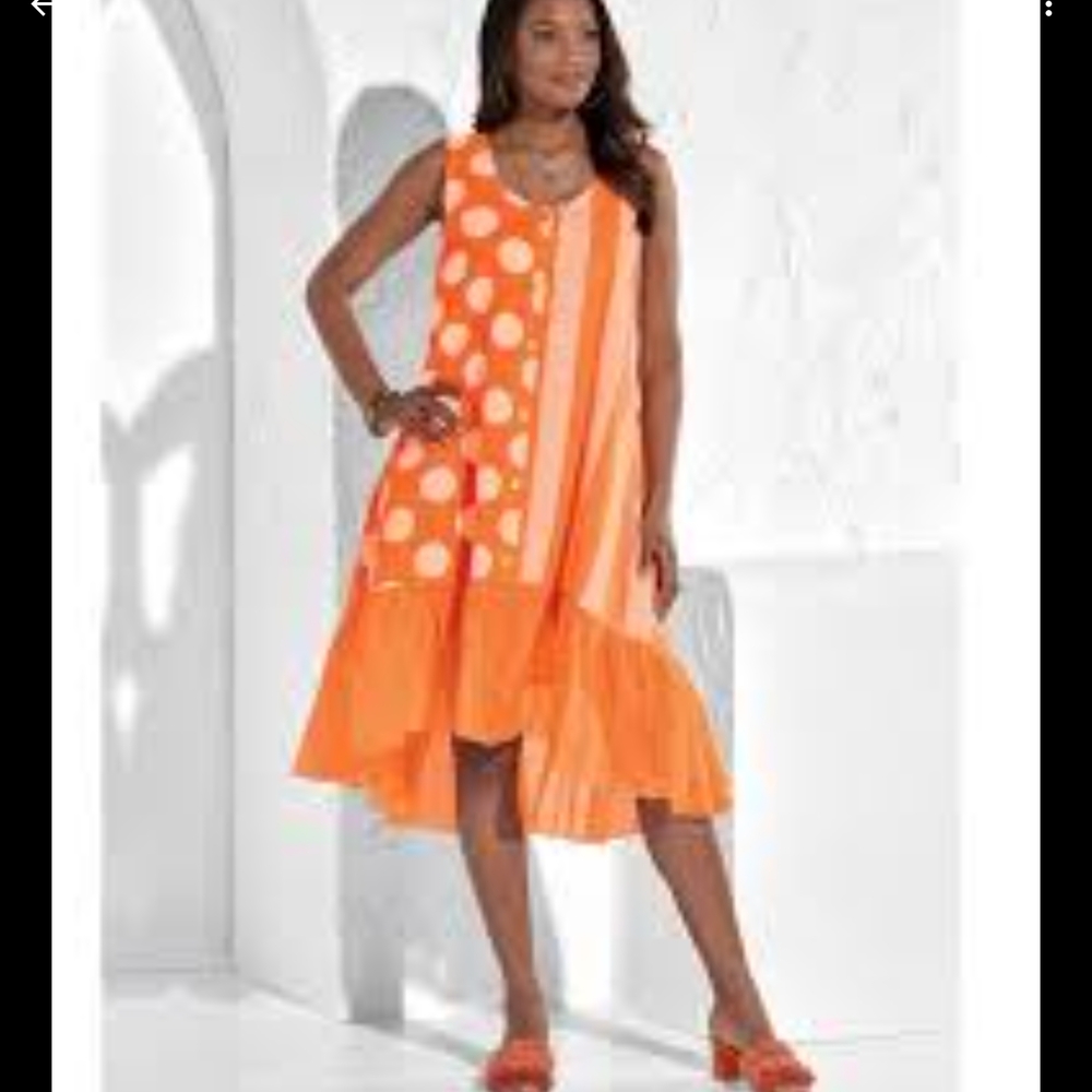 Kaktus Orange High Low Dress